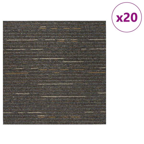 Teppichfliese Gestreift Hellbraun 50 x 50 cm 20 stk.