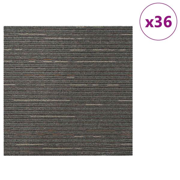 Teppichfliese Gestreift Dunkelbraun 50 x 50 cm 36 stk.
