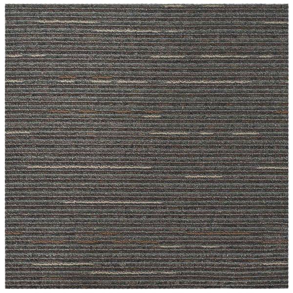 Teppichfliese Gestreift Dunkelbraun 50 x 50 cm 36 stk.