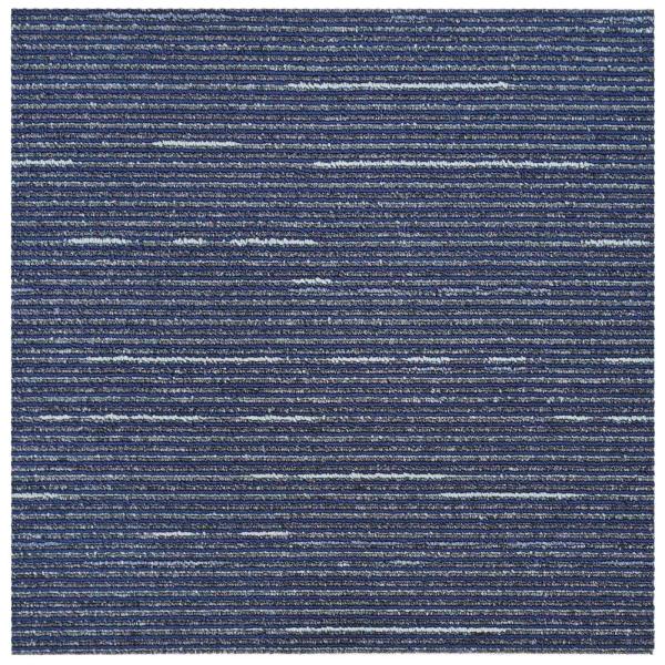 Teppichfliese Gestreift Blau 50 x 50 cm 36 stk. PP und Bitumen