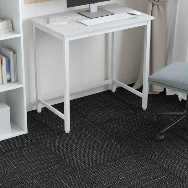 Teppichfliese Gestreift Schwarz 50 x 50 cm 36 stk.