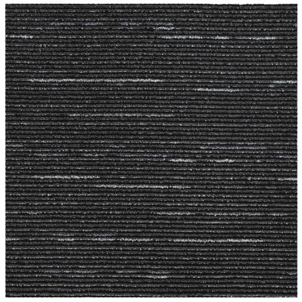 Teppichfliese Gestreift Schwarz 50 x 50 cm 36 stk.