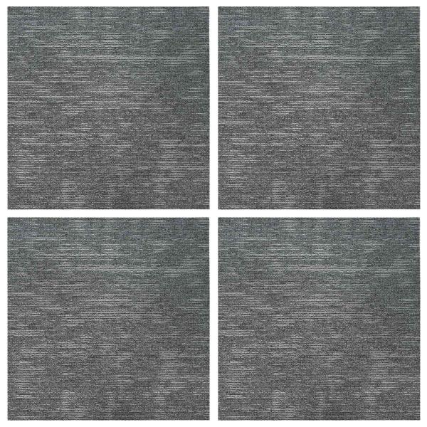 Teppichfliese Rockgrau 50 x 50 cm 4 stk. PP und Bitumen