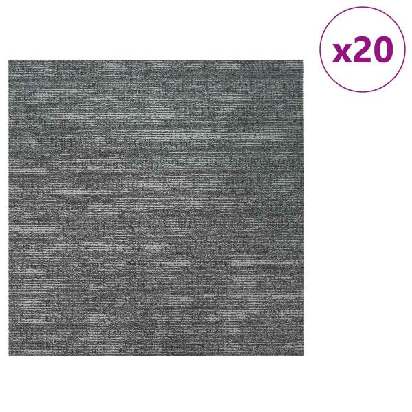 Teppichfliese Rockgrau 50 x 50 cm 20 stk. PP und Bitumen