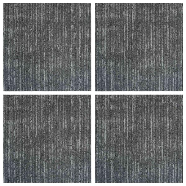 Teppichfliese Betongrau 50 x 50 cm 4 stk. PP und Bitumen