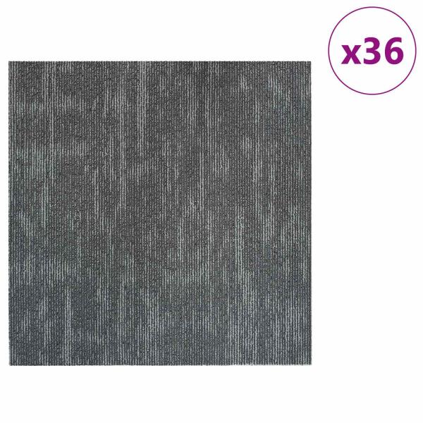 Teppichfliese Betongrau 50 x 50 cm 36 stk. PP und Bitumen