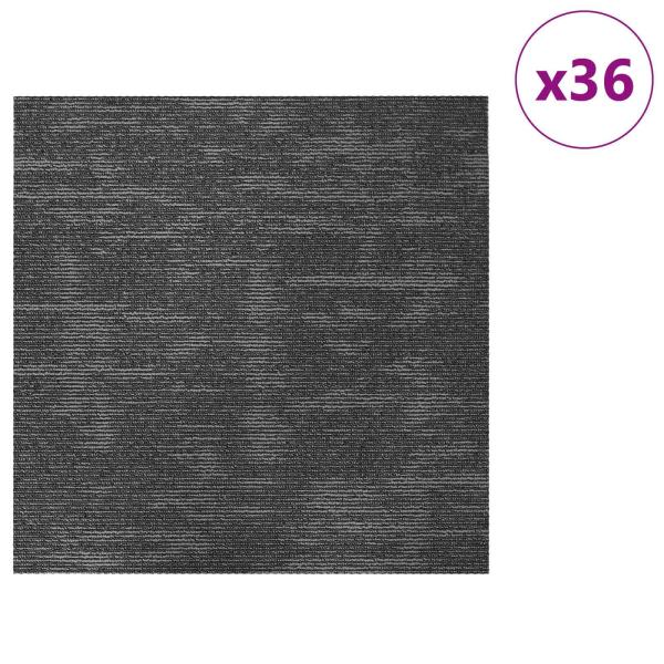Teppichfliese Dunkelgrau 50 x 50 cm 36 stk. PP und Bitumen