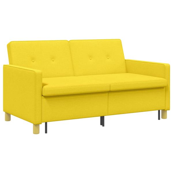 Schlafsofa Ausziehbar Helles Gelb 154 x 94,5 x 80,5 cm Stoff