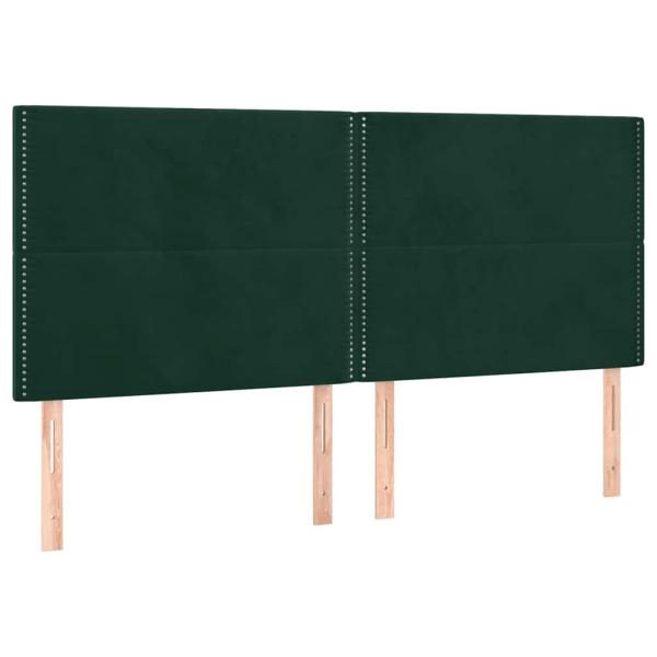 Boxspringbett mit Matratze Dunkelgrün 200x200 cm Samt