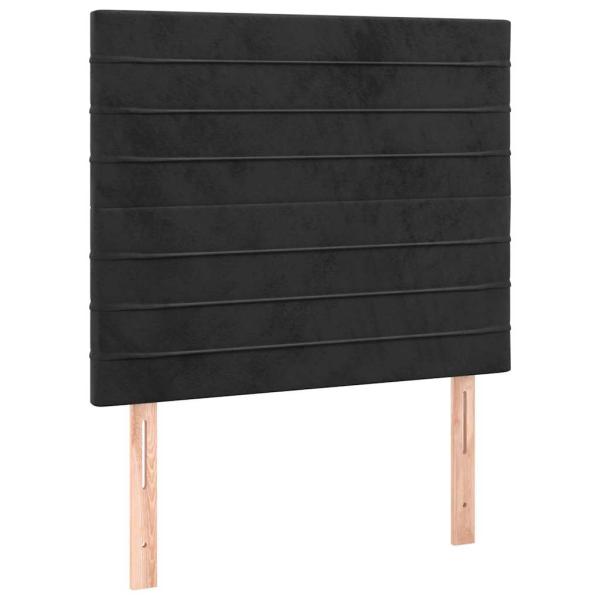 Boxspringbett mit Matratze Schwarz 80x200 cm Samt