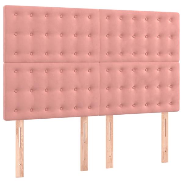 Boxspringbett mit Matratze Rosa 140x190 cm Samt