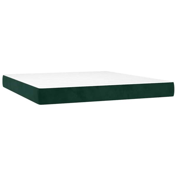 Boxspringbett mit Matratze & LED Dunkelgrün 180x200 cm Samt