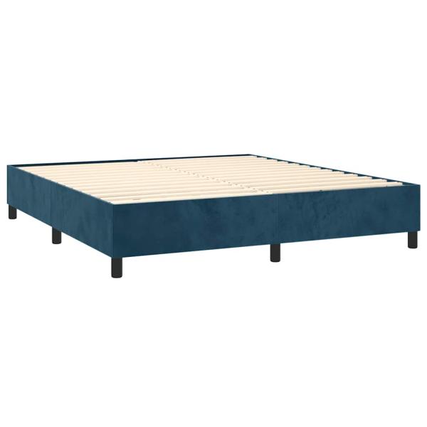 Boxspringbett mit Matratze & LED Dunkelblau 160x200 cm Samt