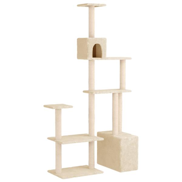 Katzennbaum mit Sisal-Kratzsäulen Creme 177,5 cm