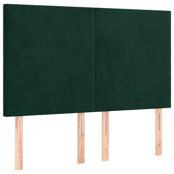 Boxspringbett mit Matratze Dunkelgrün 140x190 cm Samt
