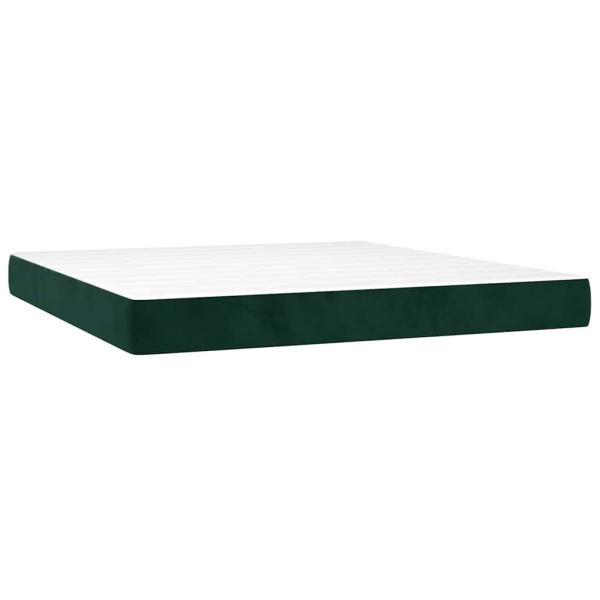 Boxspringbett mit Matratze Dunkelgrün 180x200 cm Samt