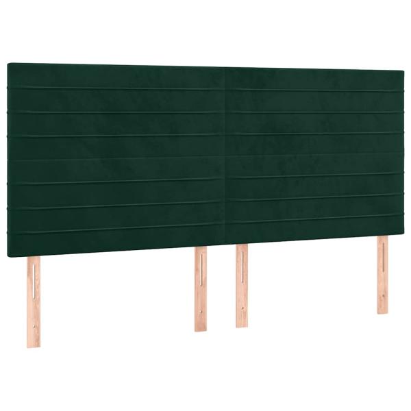 Boxspringbett mit Matratze Dunkelgrün 200x200 cm Samt
