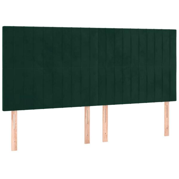 Boxspringbett mit Matratze Dunkelgrün 200x200 cm Samt