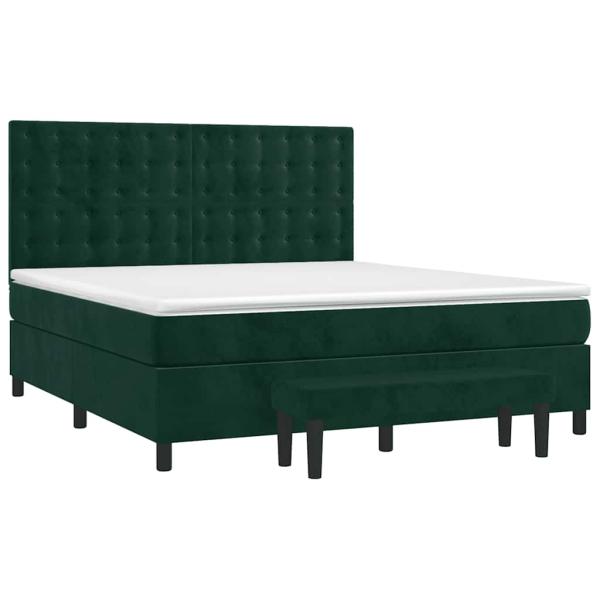 Boxspringbett mit Matratze Dunkelgrün 180x200 cm Samt