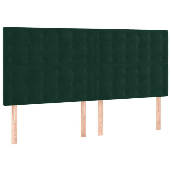 Boxspringbett mit Matratze Dunkelgrün 180x200 cm Samt