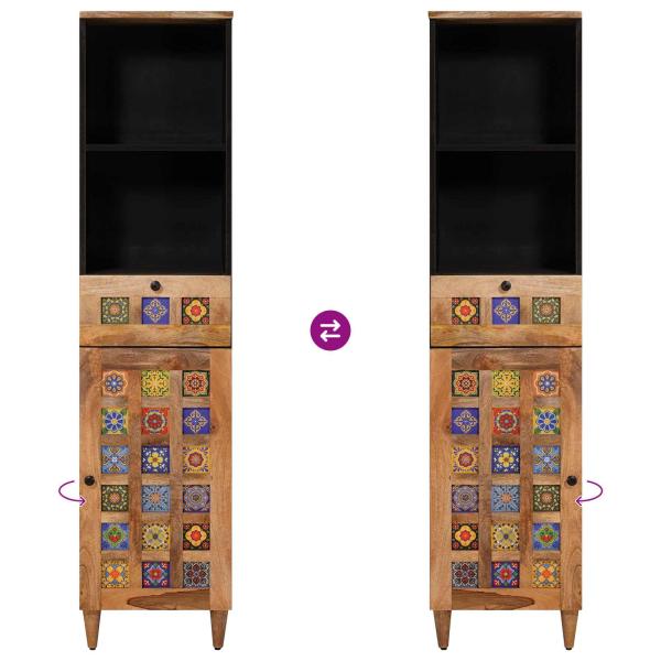 Badezimmermöbel-Set mit Schubladen 3 pcs Natur Massivholz Mango