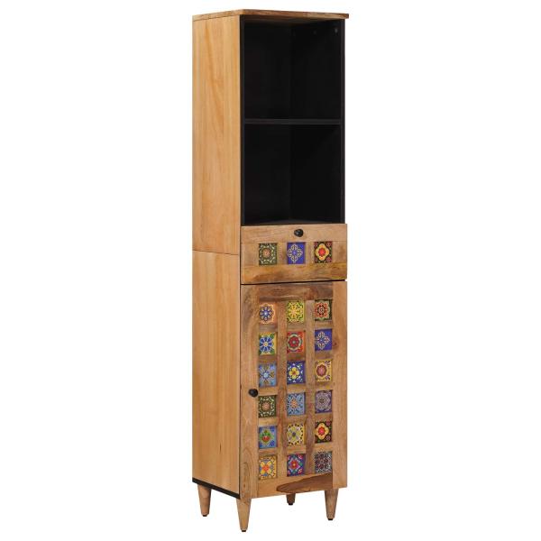 Badezimmermöbel-Set mit Schubladen 3 pcs Natur Massivholz Mango