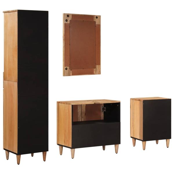 Badezimmermöbel-Set 4 stk. Natur 38 x 33 x 160 cm