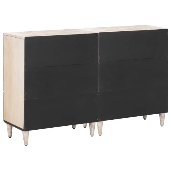 Sideboard 2 pcs Weiß 60 x 33,5 x 75 cm Massivholz Mango