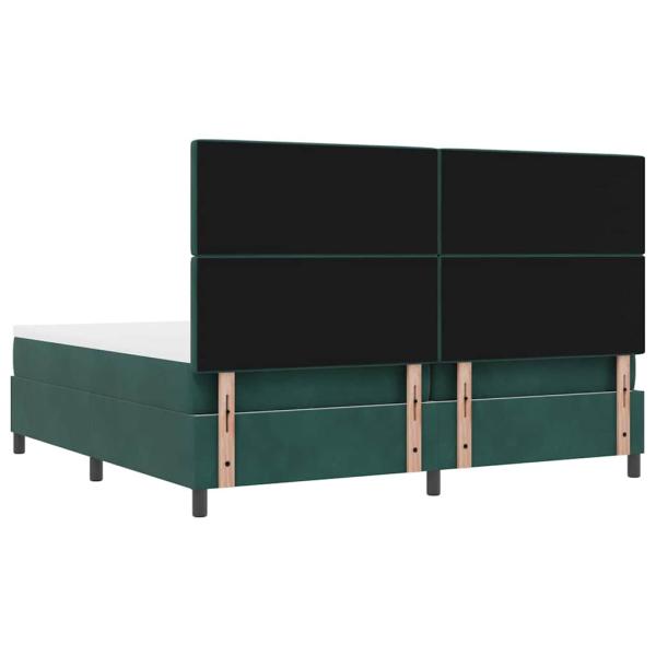 Boxspringbett mit Matratze Dunkelgrün 200 x 200 cm Samt