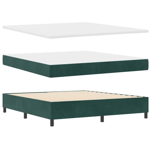 Boxspringbett mit Kopfteil Dunkelgrün 200 x 180 cm Samt