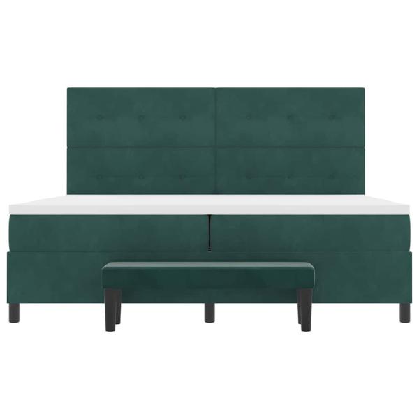 Boxspringbett mit Matratze Dunkelgrün 200 x 200 cm Samt
