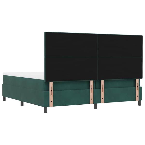 Boxspringbett mit Matratze Dunkelgrün 200 x 200 cm Samt