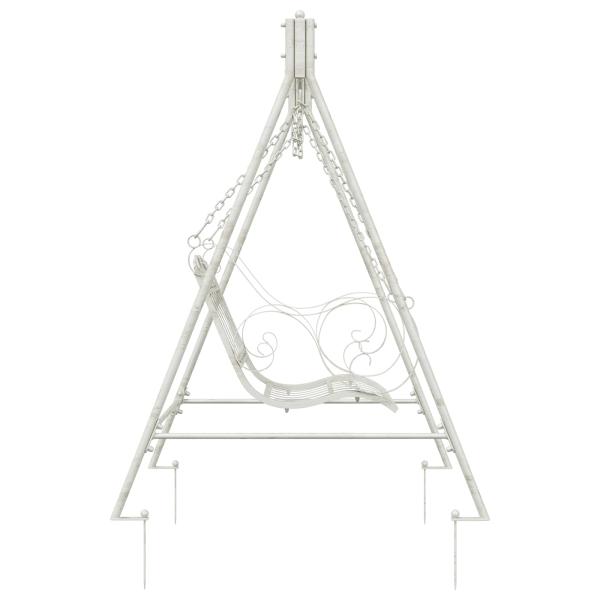 Schaukelbank Stahl 113 x 121,5 x 168 cm Antik Weiß