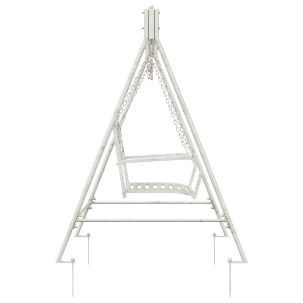 Schaukelbank Stahl 113 x 121,5 x 168 cm Antik Weiß