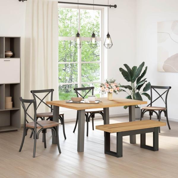 ARDEBO.de - Esstischbank NOAIN 120 x 41 x 45 cm Massives Kiefernholz Natur
