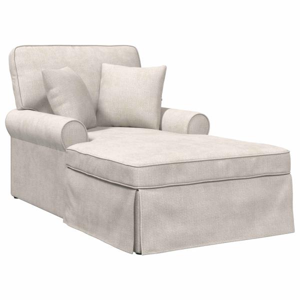 Chaise Lounge mit Rock mit Kissen Creme 157 x 91 x 91 cm ARES