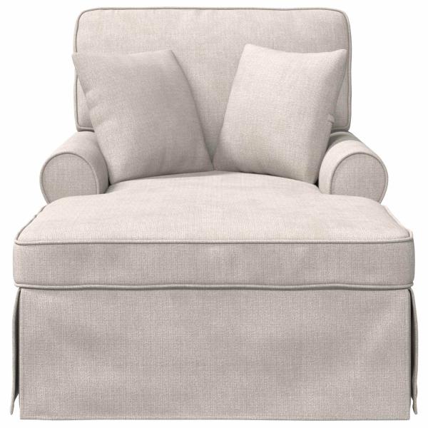 Chaise Lounge mit Rock mit Kissen Creme 157 x 91 x 91 cm ARES