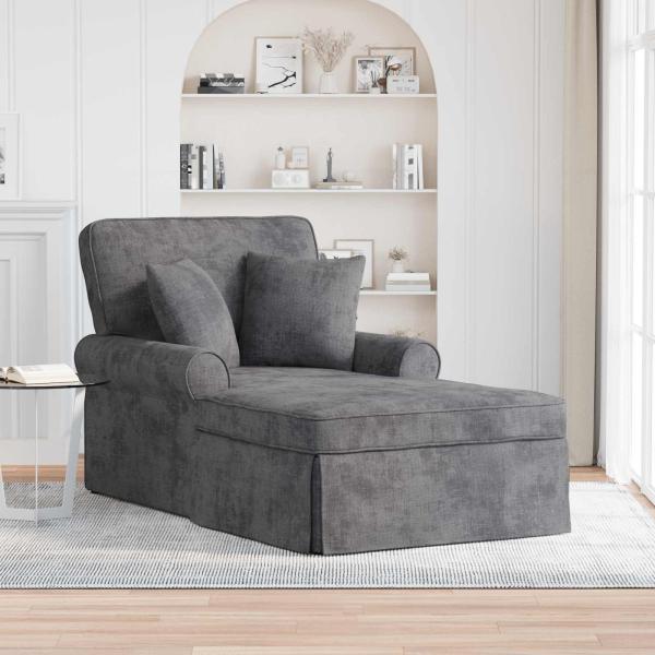 ARDEBO.de - Chaise Lounge mit Rock Dunkelgrau 157 x 91 x 91 cm ARES