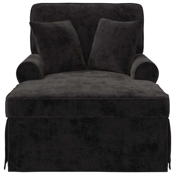 Chaise Lounge mit Rock mit Kissen Schwarz 157 x 91 x 91 cm ARES