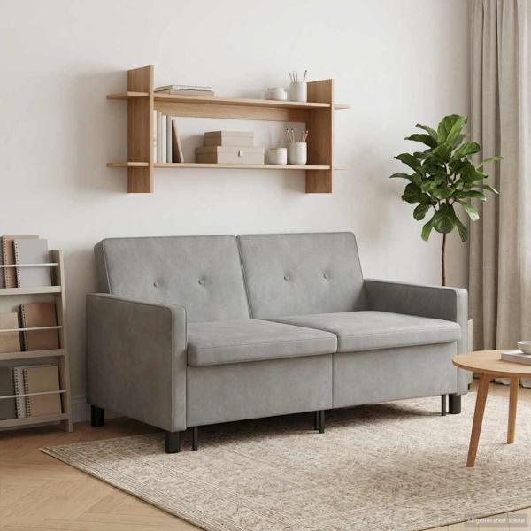 Schlafsofa Hellgrau 154 x 94,5 x 80,5 cm Stoff