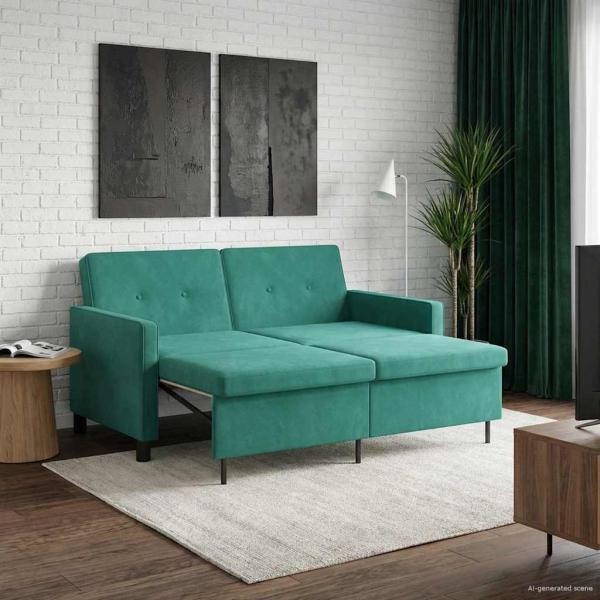 ARDEBO.de - Schlafsofa Türkis Stoff