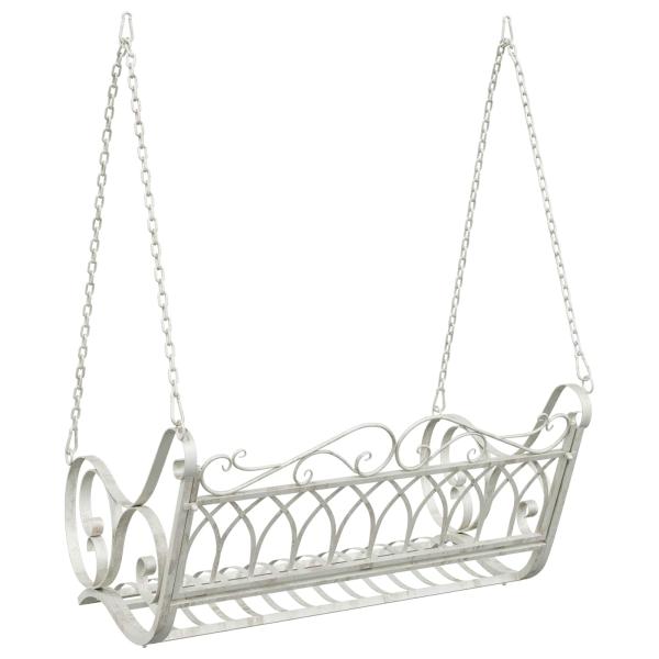 Schaukelbank Stahl 109 x 75 x 59 cm Antik Weiß