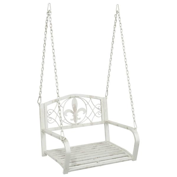 Schaukelbank Stahl 71,5 x 59 x 55 cm Antik Weiß