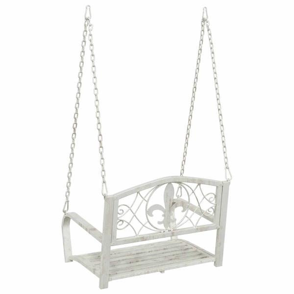 Schaukelbank Stahl 71,5 x 59 x 55 cm Antik Weiß