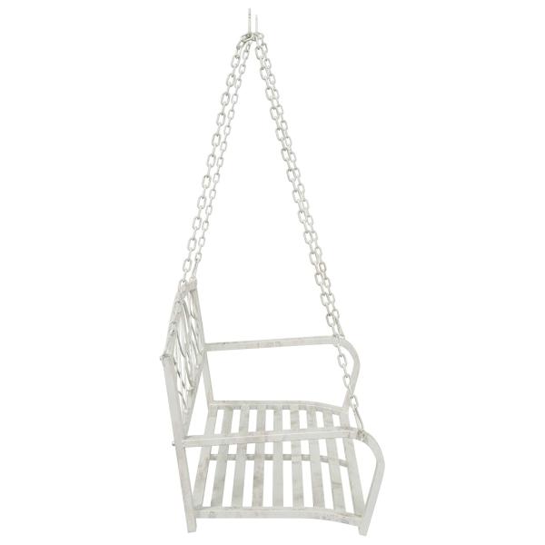 Schaukelbank Stahl 110,5 x 59 x 55 cm Antik Weiß