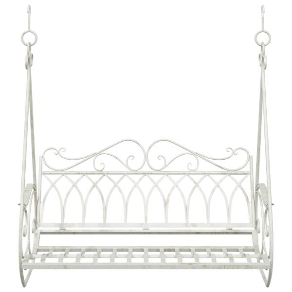 Schaukelbank Stahl 112 x 60 x 126,5 cm Antik Weiß