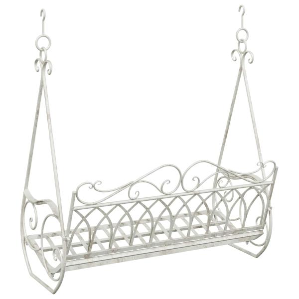 Schaukelbank Stahl 112 x 60 x 126,5 cm Antik Weiß