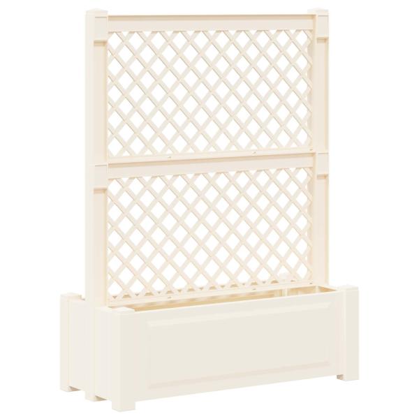 ARDEBO.de - Großer Pflanzer mit Spalier Weiß 99,5 x 43 x 133,5 PP