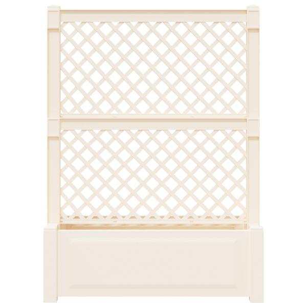Großer Pflanzer mit Spalier Weiß 99,5 x 43 x 133,5 PP