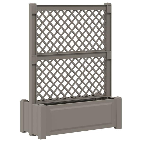 ARDEBO.de - Großer Pflanzer mit Spalier Grau 99,5 x 43 x 133,5 cm PP